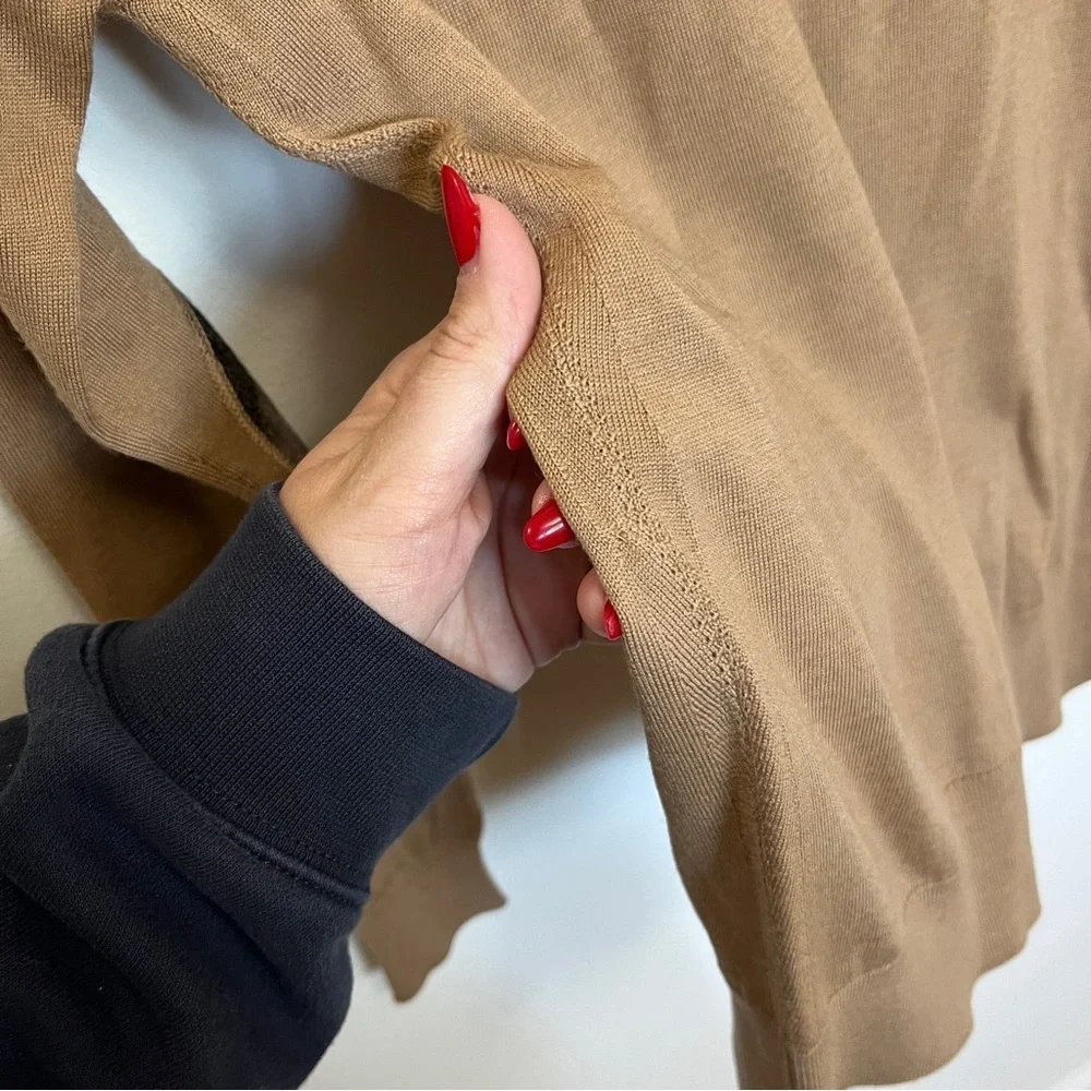 Burberry Classic Tan Nova Check Elbow Crewneck Sweater Size XS NWOT Repaired